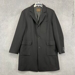 Cole Haan Men's Black‎ Wool Blend Overcoat Blazer Button Front Size L